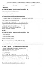 English Worksheet: a story book quiz ( The mask of Red Death by Edgar Allan Poe)