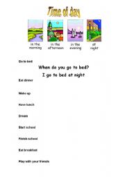 English Worksheet: time of day