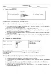 English Worksheet: Connectors