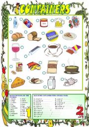 Food and Containers (editable)