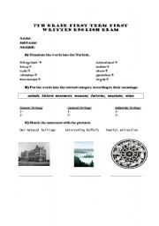 English Worksheet: 7th grade exam paper