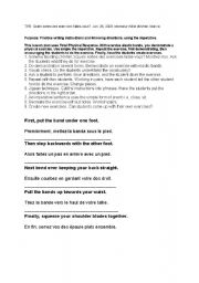 English worksheet: Exercise and learn to follow directions and to write instructions