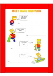 English worksheet: Meet Bart Simpson 