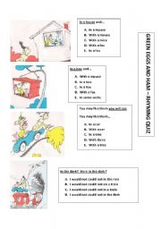 English Worksheet: Green Eggs & Ham