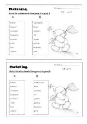 English worksheet: Matching 