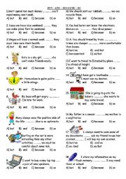English Worksheet: But-And-Becouse-So
