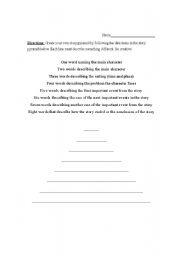 English worksheet: Story Pyramid