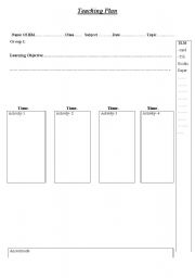 English worksheet: teacher plan 