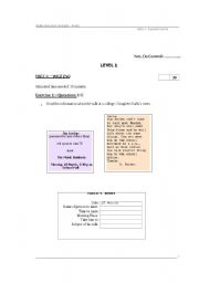 English Worksheet: Exam - first level