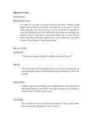 English worksheet: moments in time