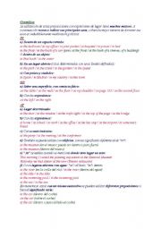 English Worksheet: prepositions in on at