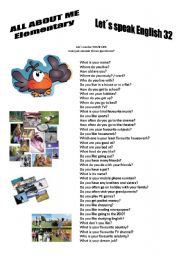 English Worksheet: Revision series 32 - All about me Elementary