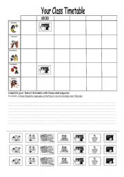 English Worksheet: Your Class Timetable