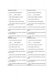 English Worksheet: Multimedia Checklist