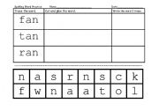 English worksheet: Word Family -an Cut and Paste