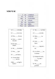 English Worksheet: Verb to be excercises