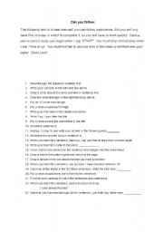 English Worksheet: Can you follow instructions, reading exercise with a lot of fun...