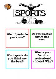 English Worksheet: Sports cards