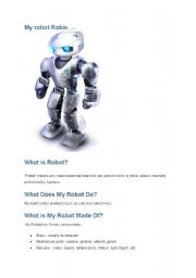 English Worksheet: robie the robot