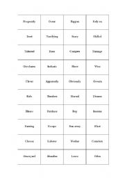 English worksheet: vocabulary game-domino
