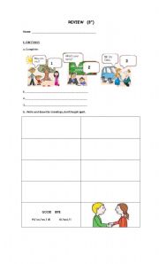 English Worksheet: Greetings and the alphabet