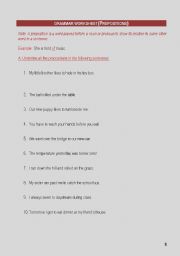 English worksheet: Prepositions