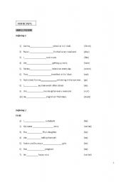 English worksheet: simple presten