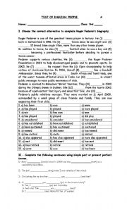 English Worksheet: People Test