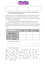 English Worksheet: Articles worksheet