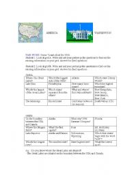 English Worksheet: Learn about the USA