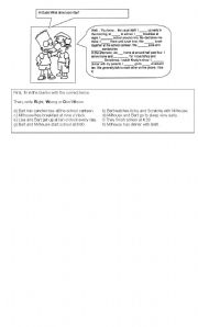 English Worksheet: Bart and Milhouse have a talk