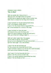 English worksheet: Man in Black