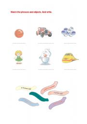 English Worksheet: colourful toys