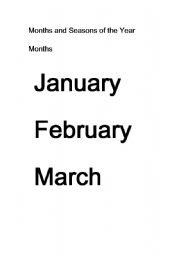 English worksheet: Months and seasons of the Year