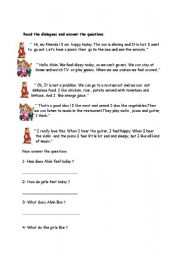 English worksheet: reading for young learners feelings