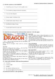 English Worksheet: PRESENT SIMPLE PASSIVE: How to Train Your Dragon GROUPWORK/PAIWORK