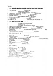 English Worksheet: There was / were and others