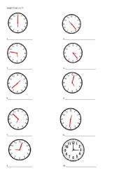 English Worksheet: what time is it?