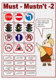 MUST - MUSTNT 2 - TRAFFIC RULES MATCHING ACTIVITY (editable)