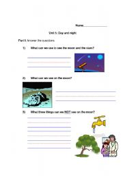 English worksheet: day and night