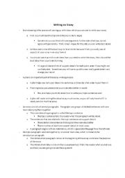 English Worksheet: How to write an essay - Introduction