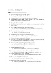 English worksheet: OLD SCHOOL by Tobias Wolff   End of Novel Quiz.