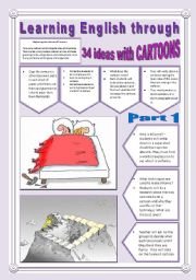 English Worksheet: 34 NEW IDEAS TO WORK WITH CARTOONS - (5 Pages - Part 1 of 2) -> Learning English Through Cartoons + Exercises + Writing Extra Activities & searched Links are into the file