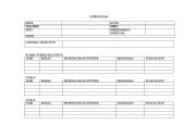 English Worksheet: lesson plan sheet
