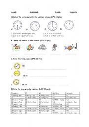 English Worksheet: Test for 5th graders