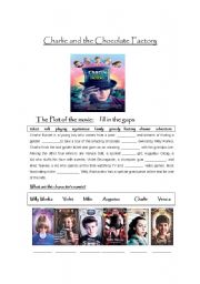 English Worksheet: Charlie and the Chocolate Factory movie worksheet