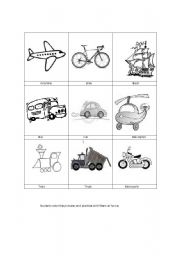 English Worksheet: transportation