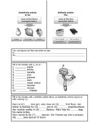 English Worksheet: definite and indefinite articles