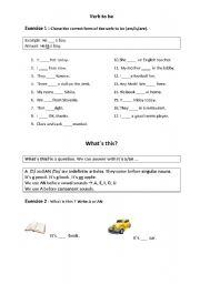 English worksheet: Verb to be and question What`s this