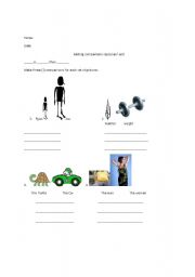 English Worksheet: Making Comparisons (Using the Comparative)